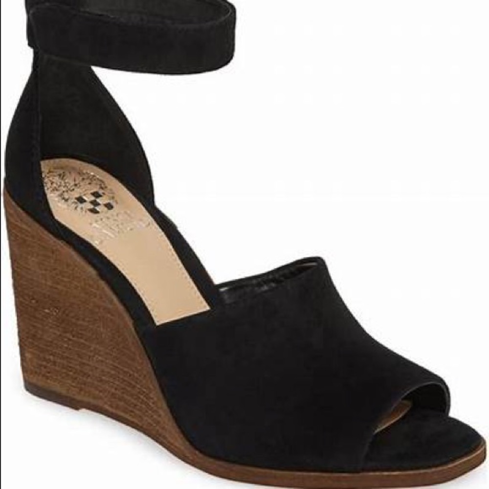 Vince Camuto black  suede Wedge